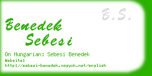 benedek sebesi business card